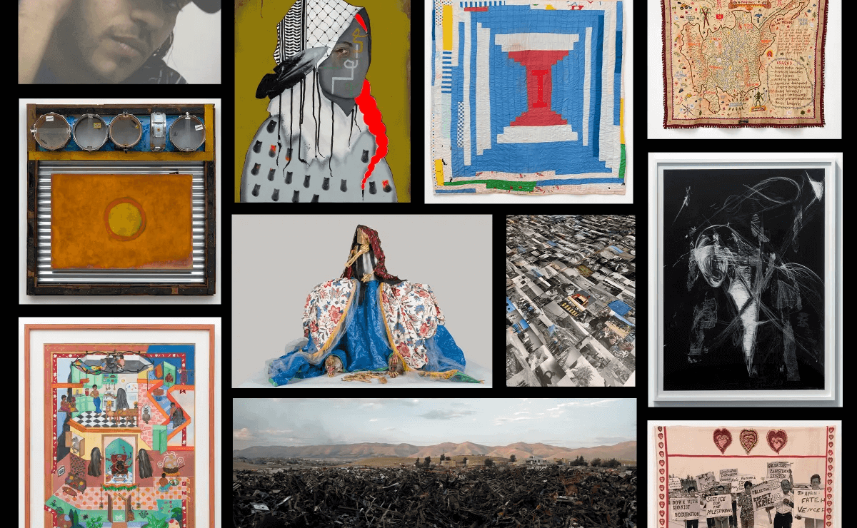 Collage of diverse artworks arranged in a grid.