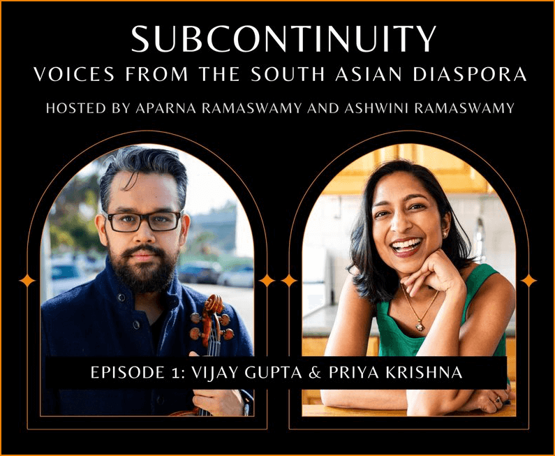Cover art for the podcast "Subcontinuity" Episode 1: Vijay Gupta and Priya Krishna