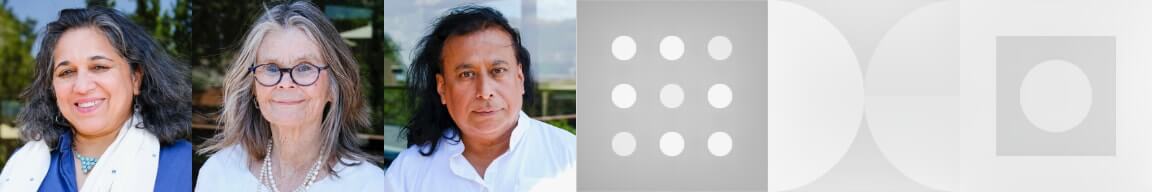 Headshots of Meena Natarajan, Chrissie Orr, and Dipankar Mukherjee.