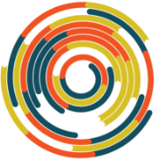 CJI logo consisting of a concentric spiral pattern in teal, yellow, and orange.