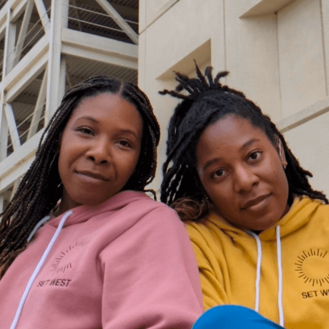 Headshots of Chasah West and Charliese West, aka The West Sisters