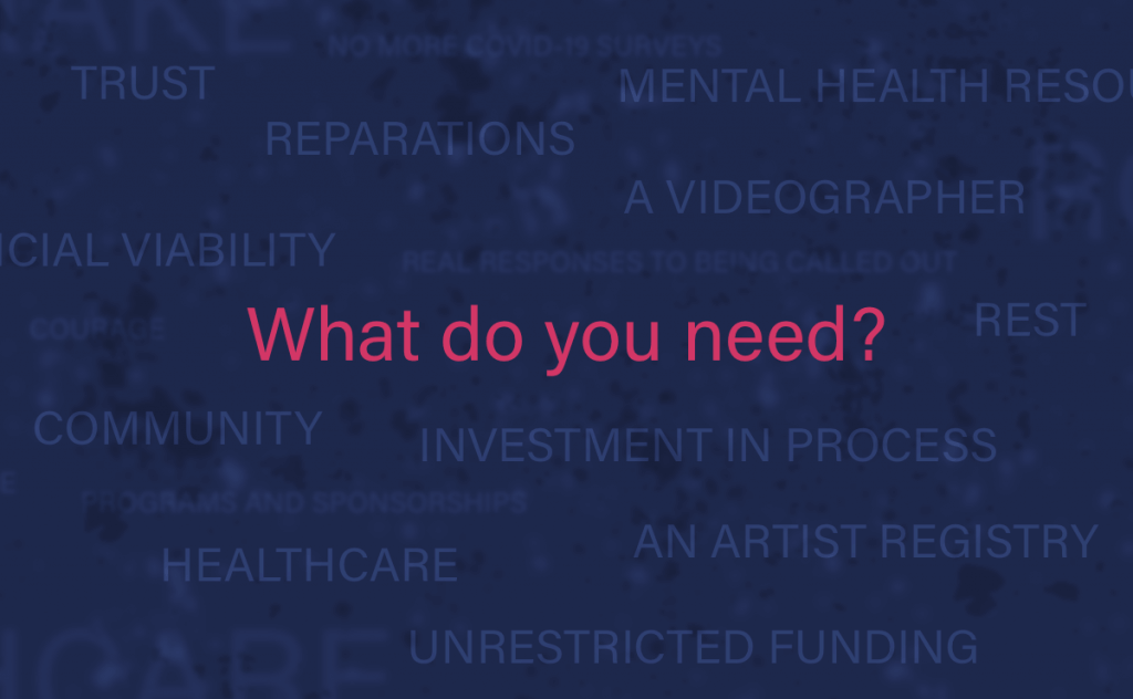 What do artists need?