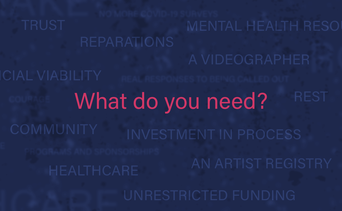 What do artists need? National Performance Network